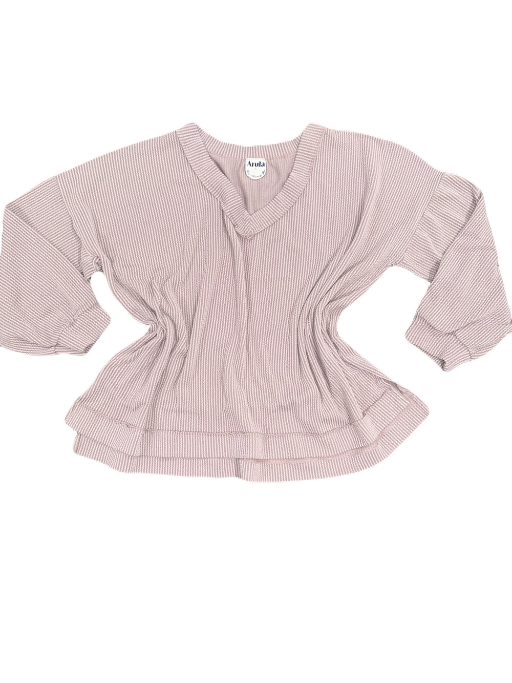 Arula Oversized Ribbed Knit Slouchy V Neck Pullover Sweater Size A (US 1X)